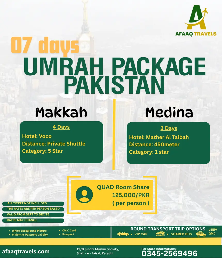 shuttle budget 7 days umrah package