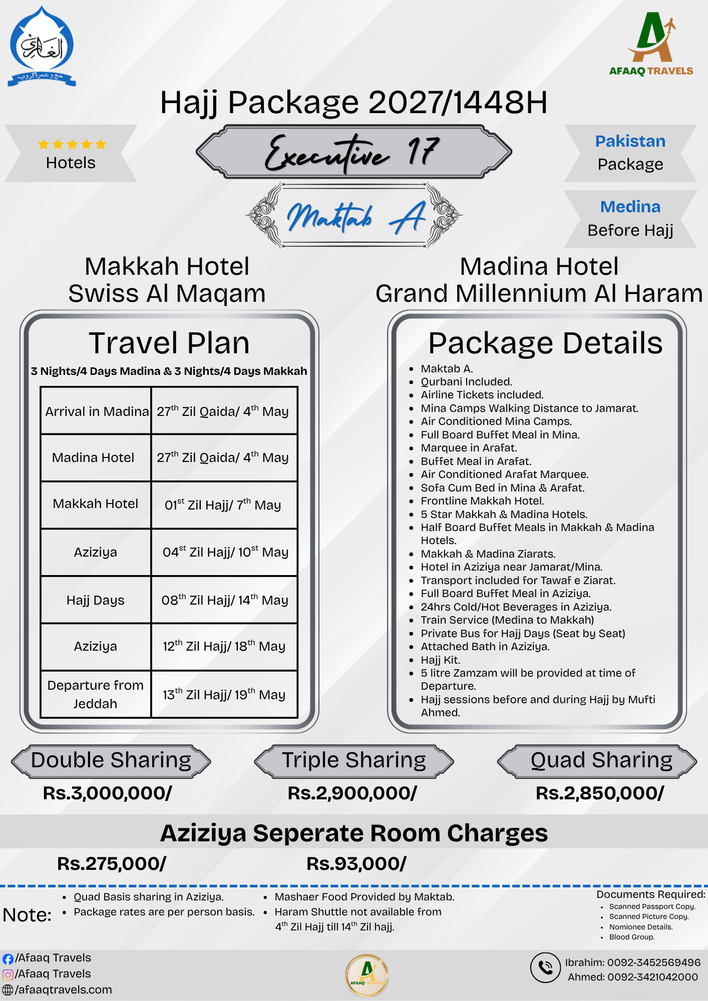 17 Days Executive Luxury Maktab A Hajj Package 2027
