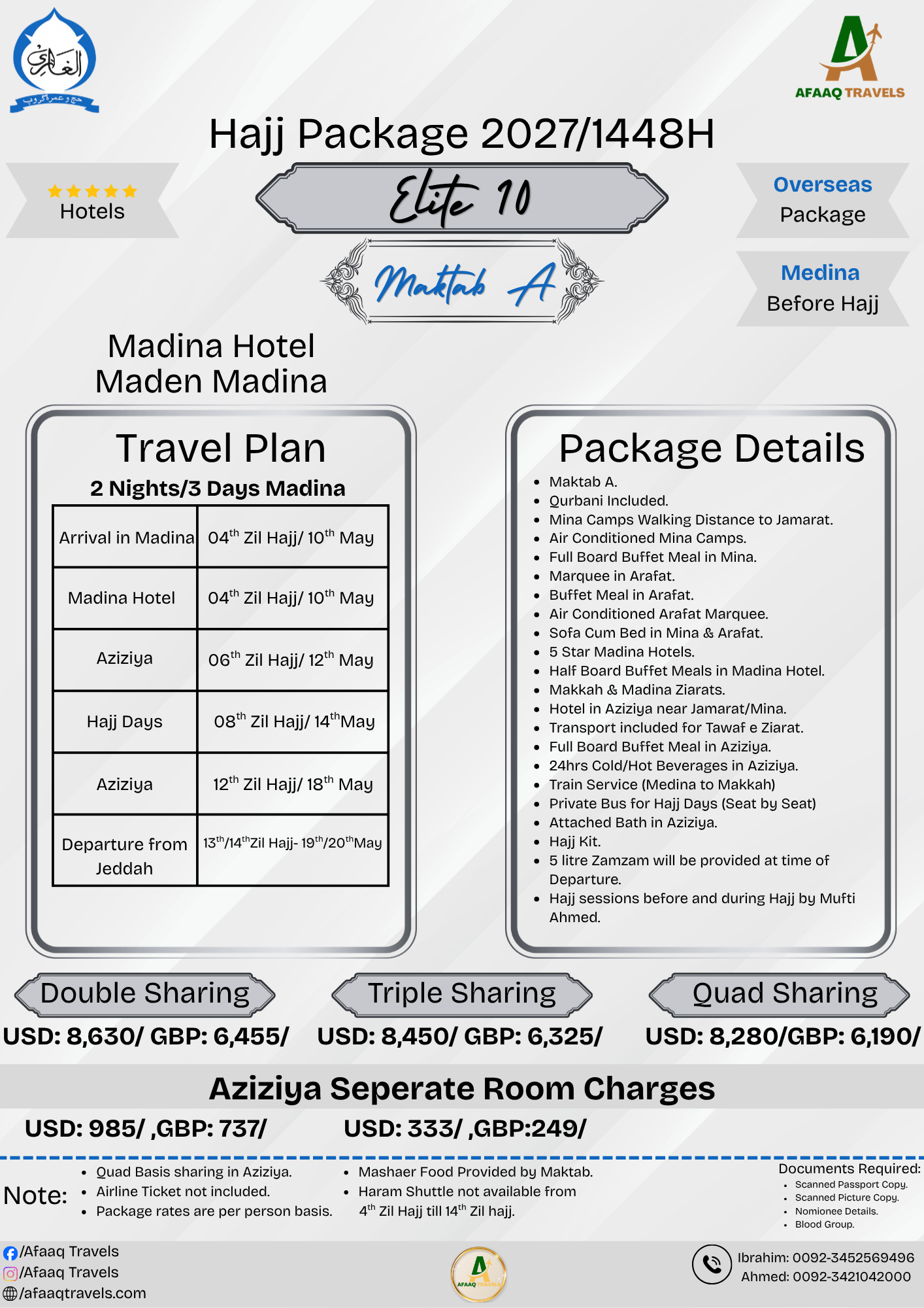 Elite 10 Days Hajj Packages 2027 Maktab A